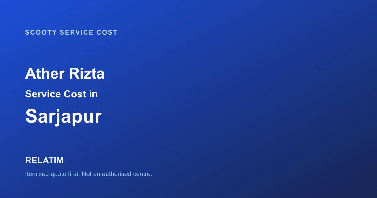 Ather Rizta Service Cost in Sarjapur, Bangalore